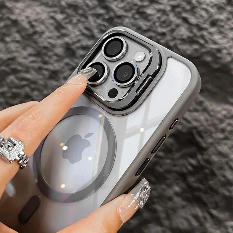 MagSafe Clear Magnetic Case with Built-in Stand & Camera Lens Protector for iPhone 18 Pro Max