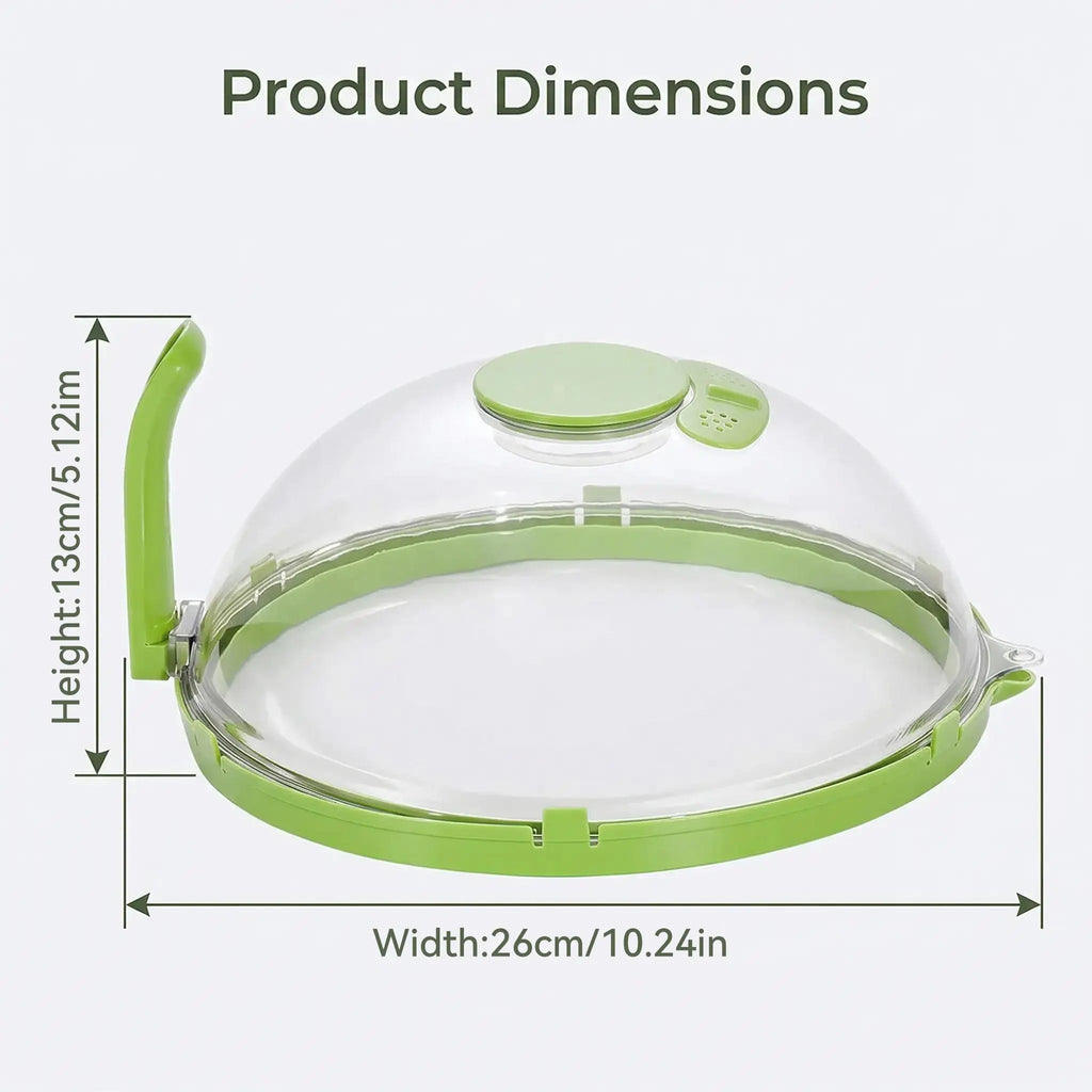 Cloche anti-éclaboussures transparente 25 cm pour micro-ondes : avec cuiseur vapeur intégré et couvercle d'évent de vapeur