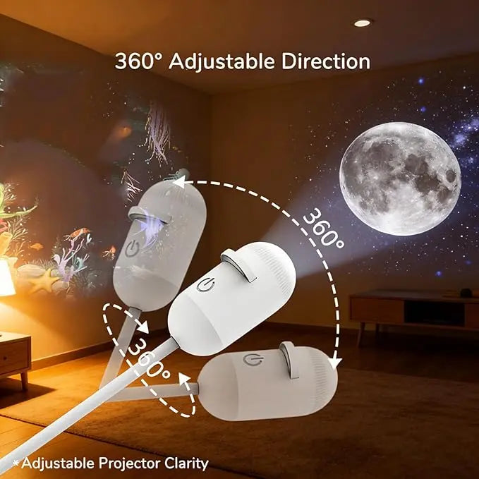 2-in-1 USB Galaxy Starry Sky Projector – Dual-Mode Night Light & Star Projector Light