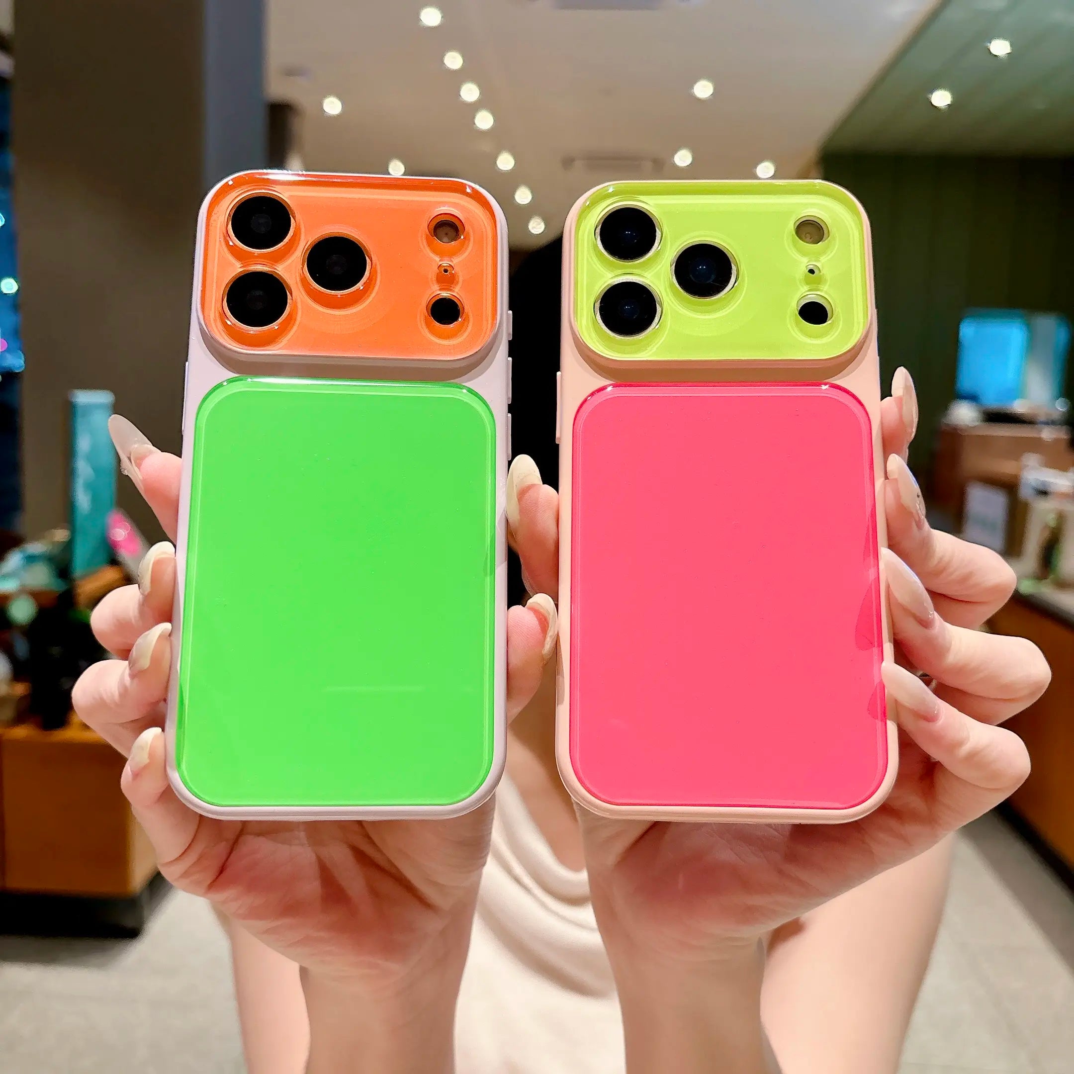 Contrast Color Matte Case for iPhone 17 16 15 14 13 Pro Max – Anti-Fall Full Lens Protection