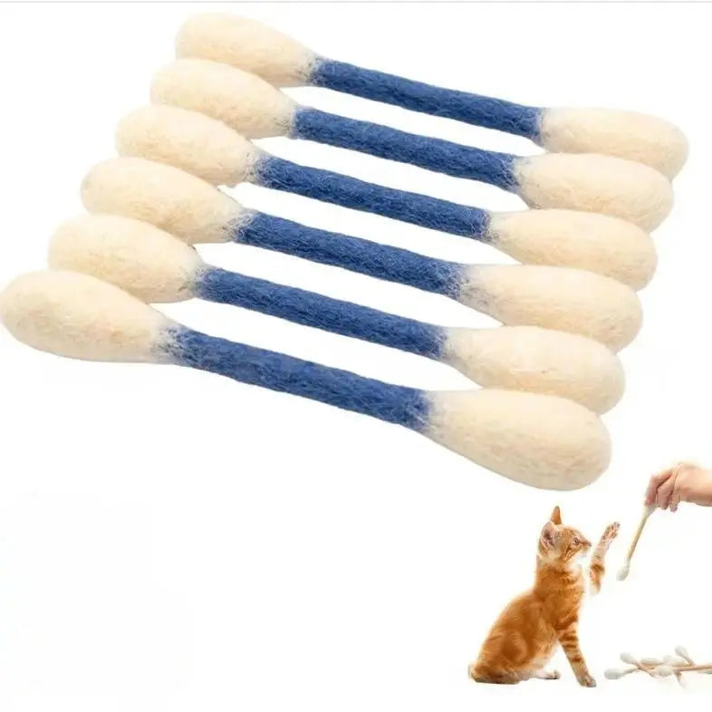 Giant Cotton Swab Cat Chew Toys for Teething and Interactive Play