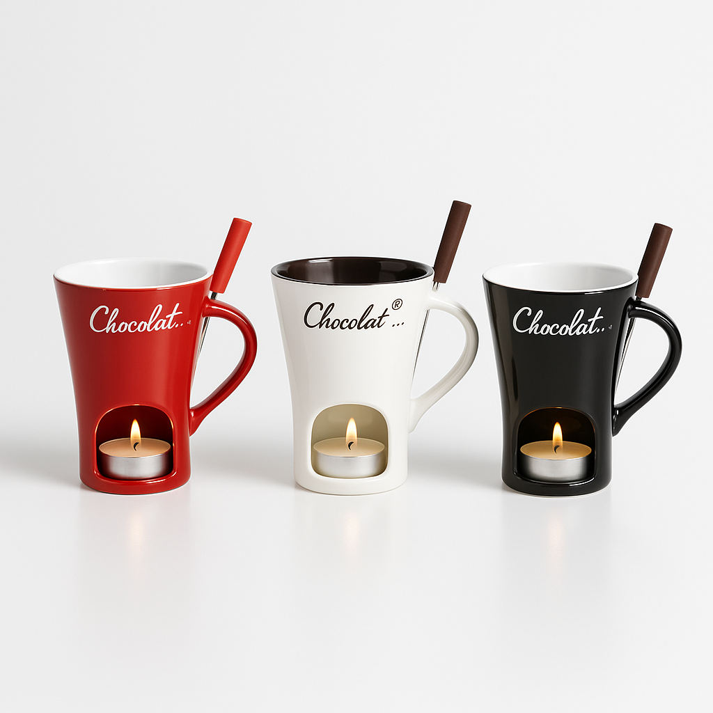 Ceramic Candle Heating Chocolate Fondue Mug