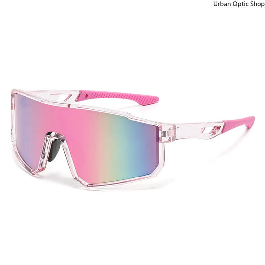 One-Piece UV400 Mirrored Sports Sunglasses for Cycling & Driving