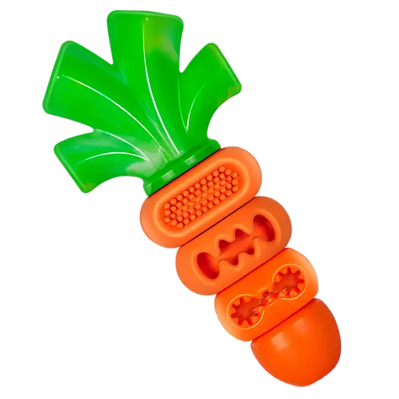 Carrot Dog Chew Toy – Durable Interactive Dental Toy for Aggressive Chewers, Teeth Cleaning & Mental Stimulation