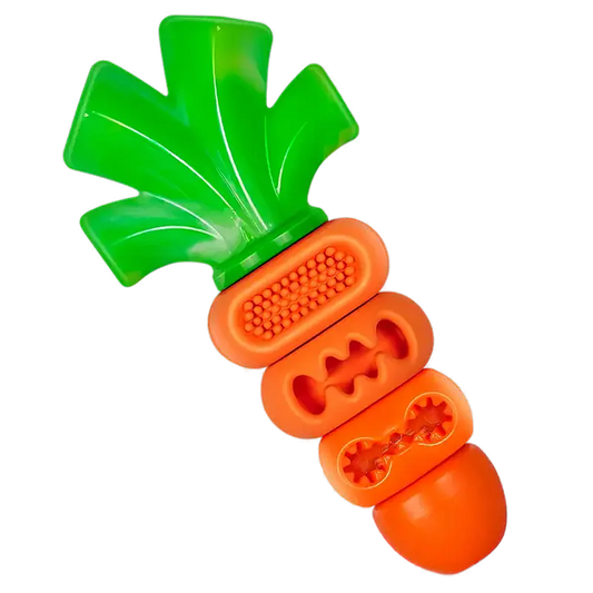 Carrot Dog Chew Toy – Durable Interactive Dental Toy for Aggressive Chewers, Teeth Cleaning & Mental Stimulation