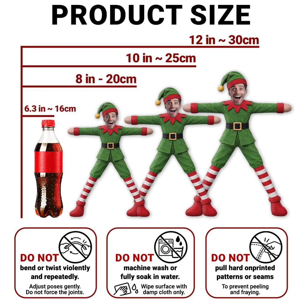 Photo Squishy Plush Doll, Personalized Christmas Elves for Shared Holiday Laughs, Creative Gift for Couples - 4