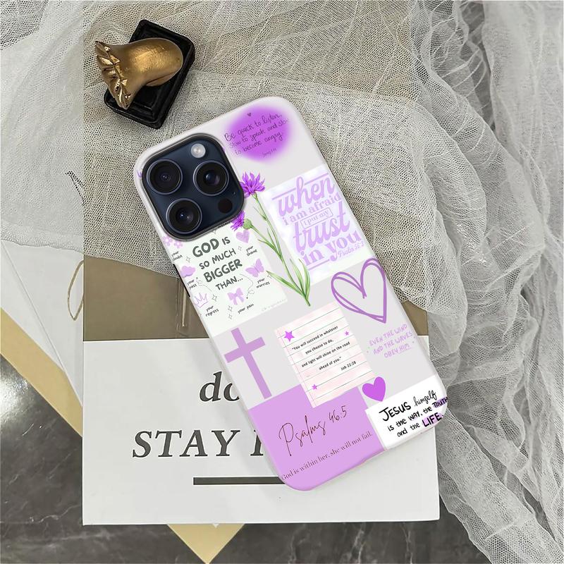 Bible Quotes Cute Flower Shockproof Drop-Proof Case for iPhone 18 Pro Max & Samsung Galaxy S26 Ultra