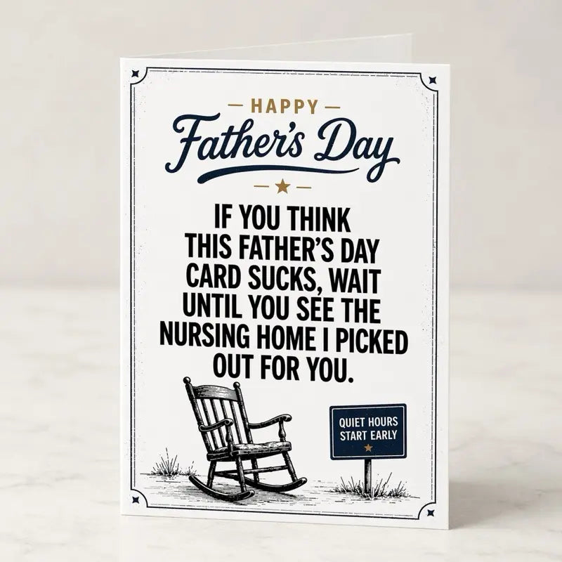 'Funny Dad' Gag Father's Day Greeting Card - Humorous Blank Card with Envelope