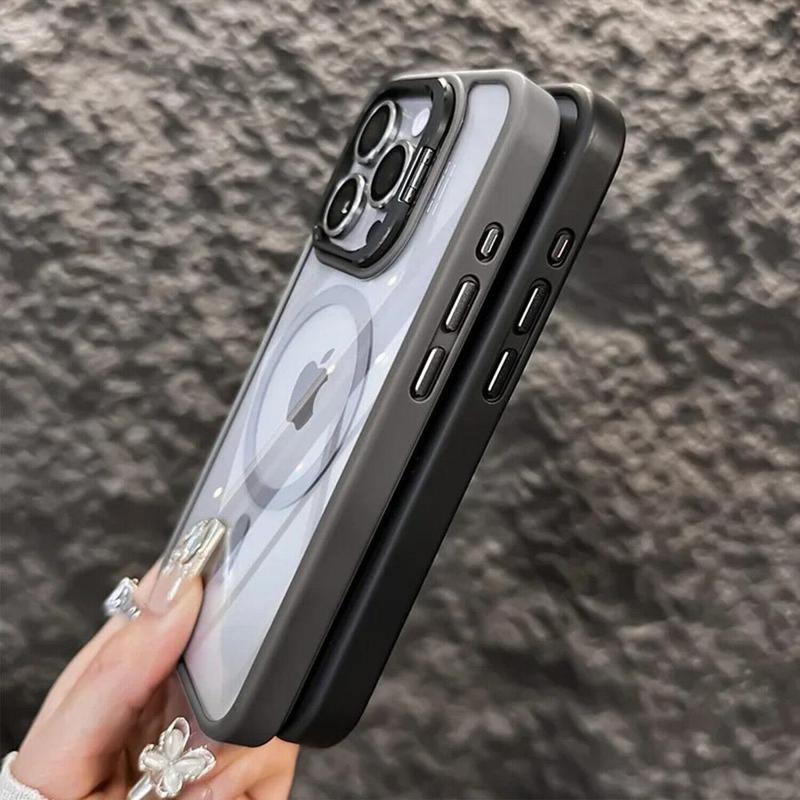 MagSafe Clear Magnetic Case with Built-in Stand & Camera Lens Protector for iPhone 18 Pro Max