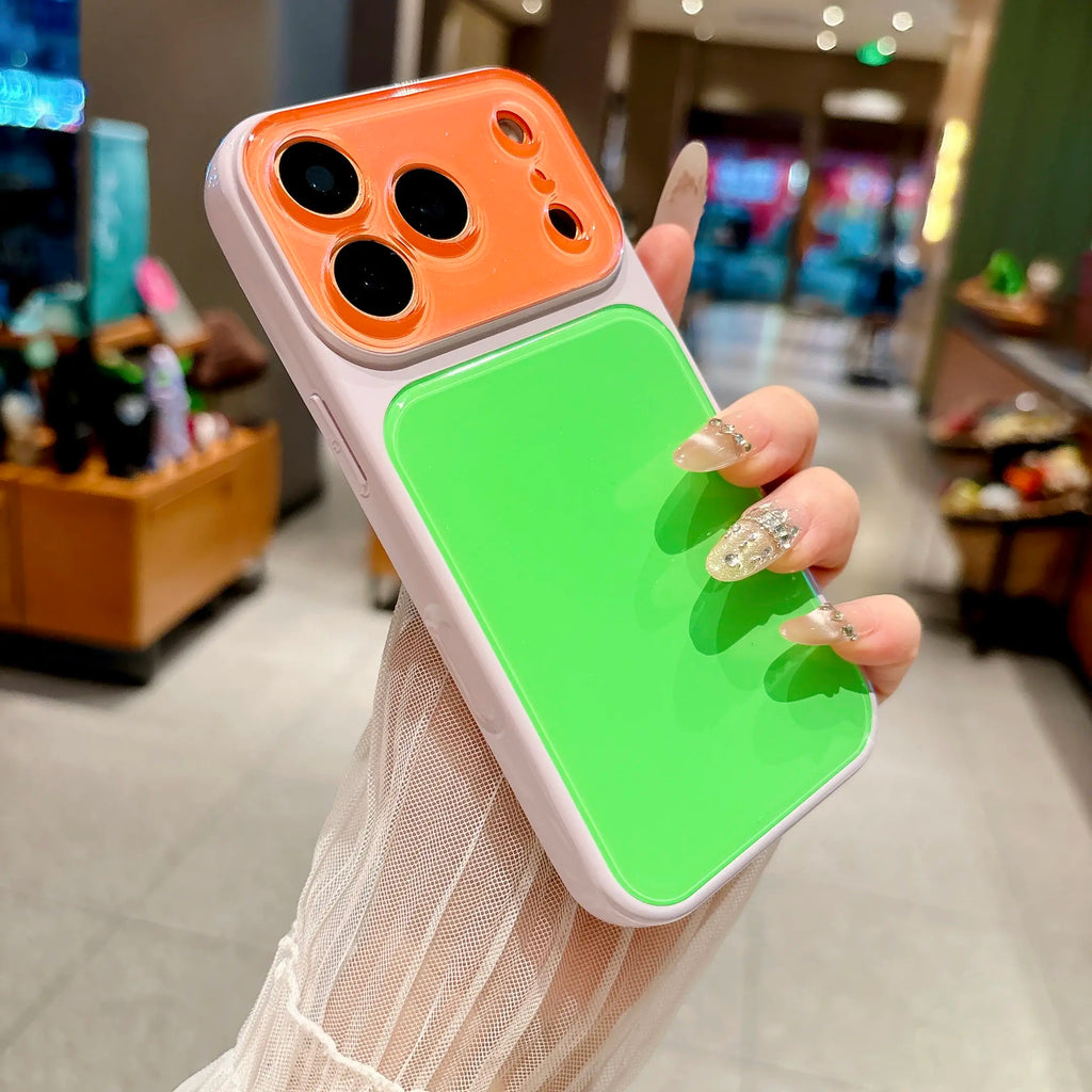 Contrast Color Matte Case for iPhone 17 16 15 14 13 Pro Max – Anti-Fall Full Lens Protection