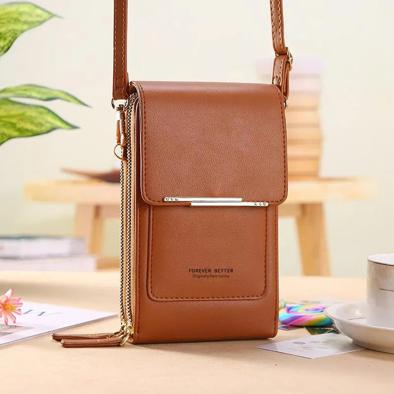 2026 Trendy Minimalist Elegant Women's Touchscreen Crossbody Phone Wallet - Multi-Card Slots & Coin Pouch | Adjustable Strap Water-Resistant | Shopping/Travel Multiple Colors Must-Have