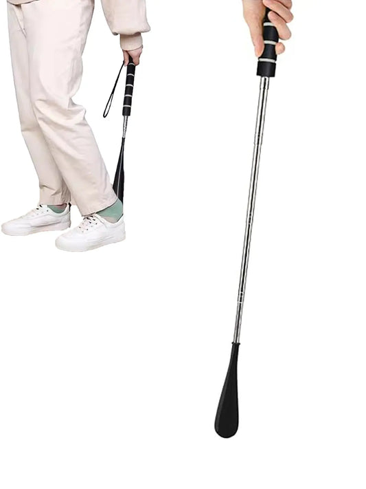 Metal Shoe Horn, Portable Long Handle Shoe Horn, Extra Long Handle Shoe Assistant for Men Women, Shoehorn