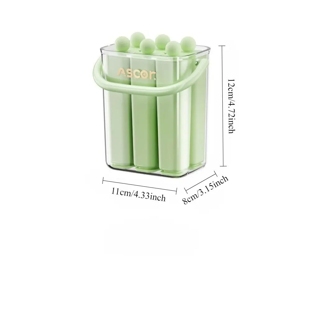 Rectangular ice mold with lid, homemade ice maker, food-grade silicone, easy to demold ice pops, household ice stick box