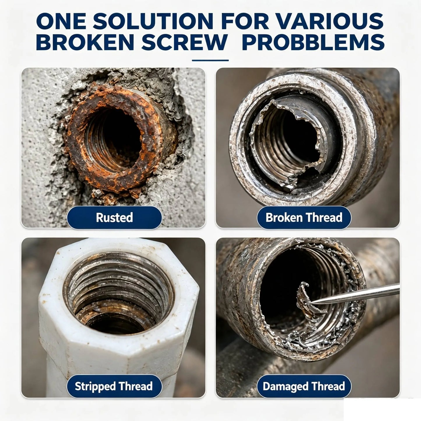 Universal Broken Pipe Extractor with Adjustable Jaws, Hex Shank Removal Tool for 1/2", 3/4" & 1" Pipes, Screws & Faucets