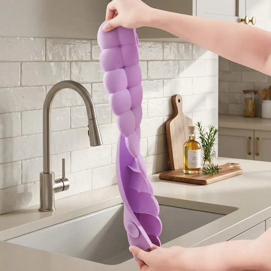 Silicone Kitchen & Bathroom Sink Splash Guard - 20"+ Modern Water Barrier with Suction Cups, Faucet Catcher for Dry Clothes & Clean Countertops (Ideal for Christmas, Wedding, Party)