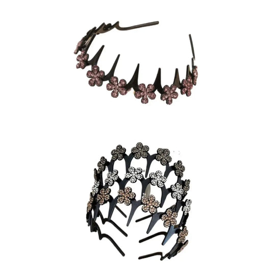 Wavy Crystal Butterfly Headband Set for Women (Non-Slip Hair Accessories)