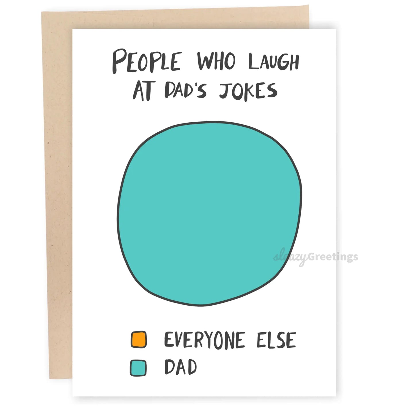 Funny Artist Hand-Drawn Father's Day Card - 5x7 Inch Greeting Card with Kraft Envelope