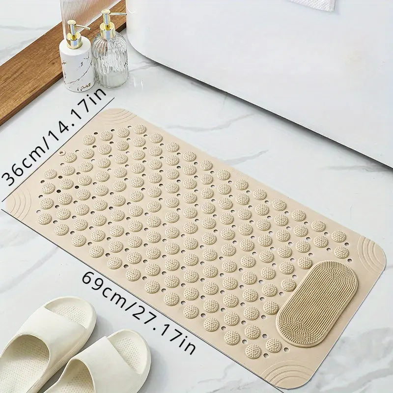 Non-Slip Shower Mat with Foot Massage & Drain Holes, Suction Cup Bathtub Mat