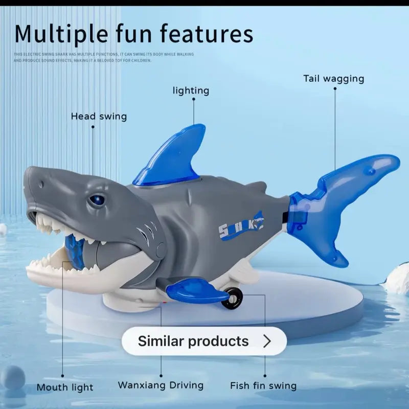 Deep-Sea Discovery: Electric "Bump & Go" Swinging Shark Toy