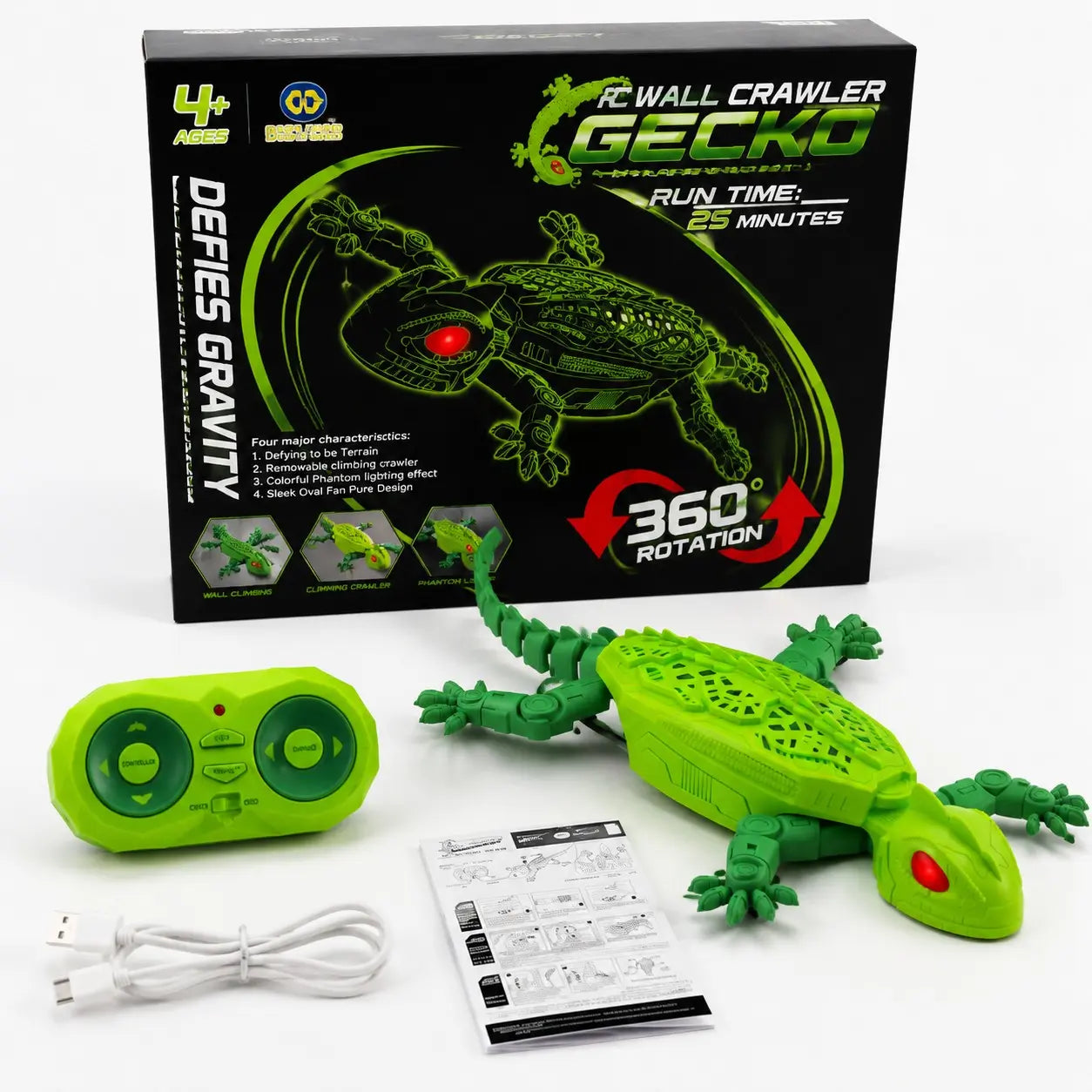 2.4g Remote Control Wall Climbing Tiger Toy with LED Lights, Dual Mode, Eco-Friendly PP Body, Rechargeable Battery, Kids' Fun Gift