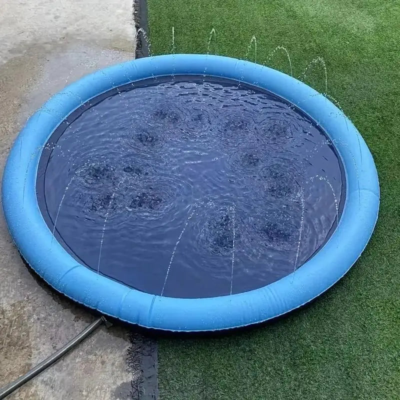 Outdoor Non-Slip Dog Water Sprinkler Pad – Portable Pet Splash Mat for Bathing & Play