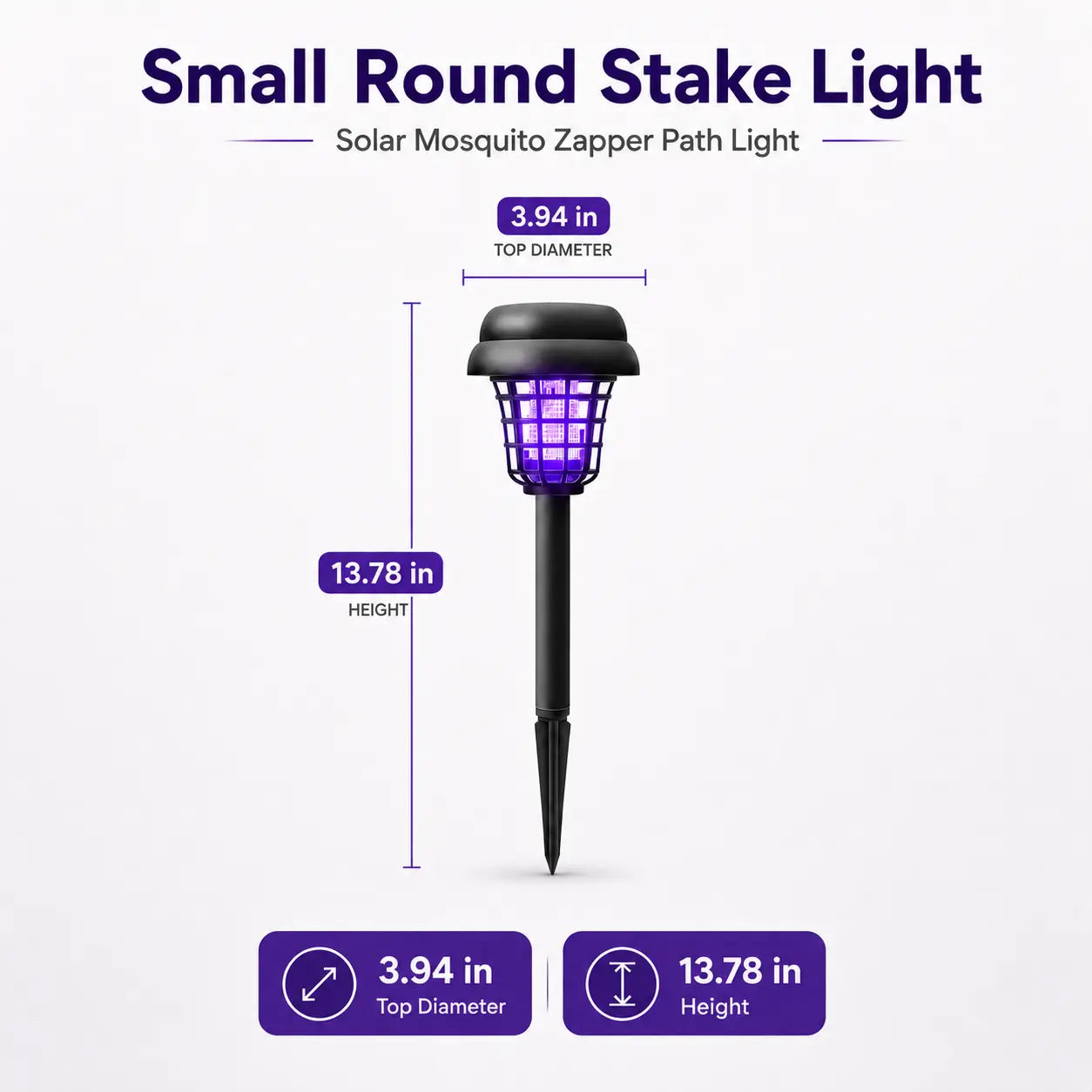 Outdoor Solar Mosquito Zapper: Dual-Mode Waterproof UV Bug Killer Stake Light