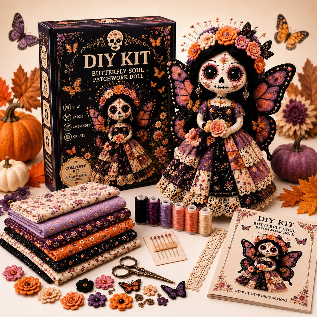 Halloween DIY Sewing Craft Kit – Complete Hand Sewing & Patchwork Art Set for Home Decor