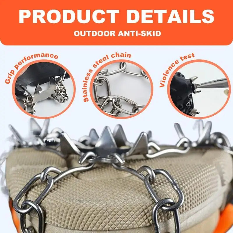 Lightweight Ice Cleats for Shoes & Boots – Anti-Slip Snow Traction Crampon Grips