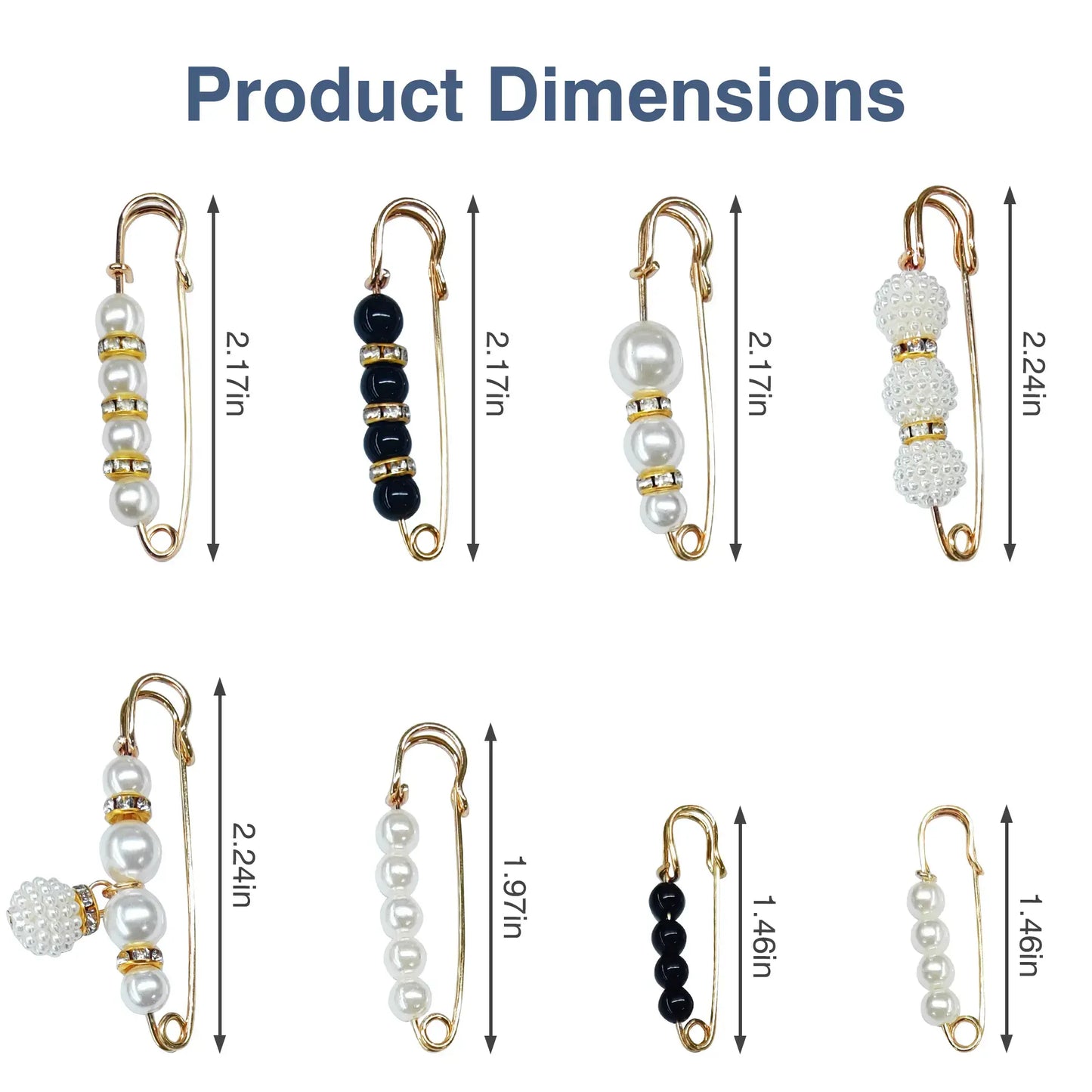 16-Piece Pearl Brooch Pin Set - Decorative Mixed-Style Fasteners for Cardigans & Dresses