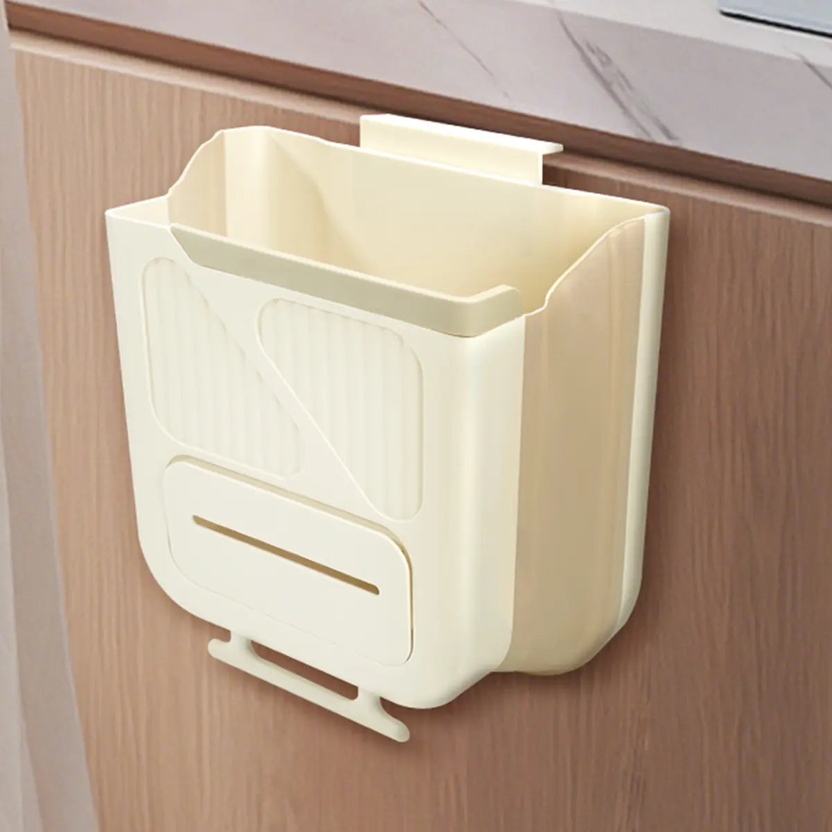 Foldable Hanging Trash Can – Space-Saving Kitchen Cabinet Garbage Bin
