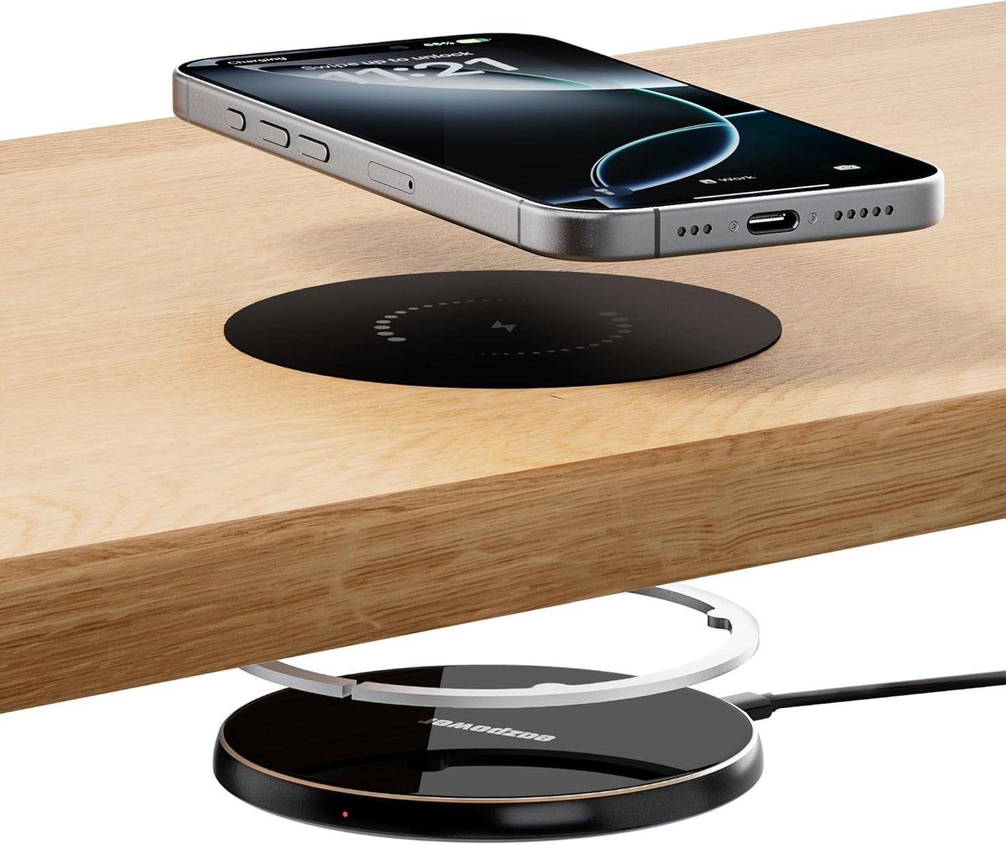 Invisible Wireless Charger, 0-30mm Under Desk Wireless Charger