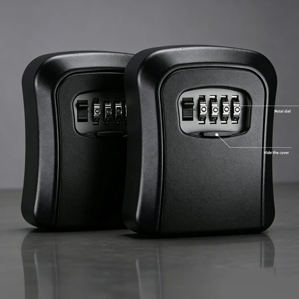 Wall Mount 4-Digit Combination Key Lock Box – Security Resettable Code Storage Box