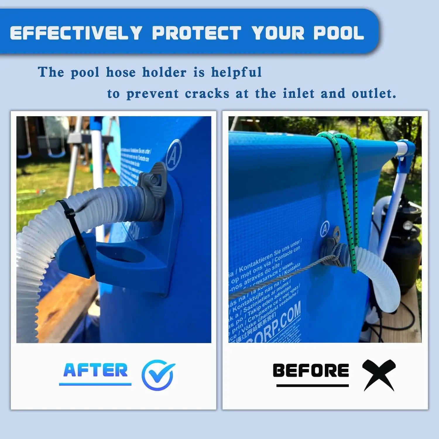 2Pcs Above Ground Pool Hose Holders (Prevent Pipe Sagging)