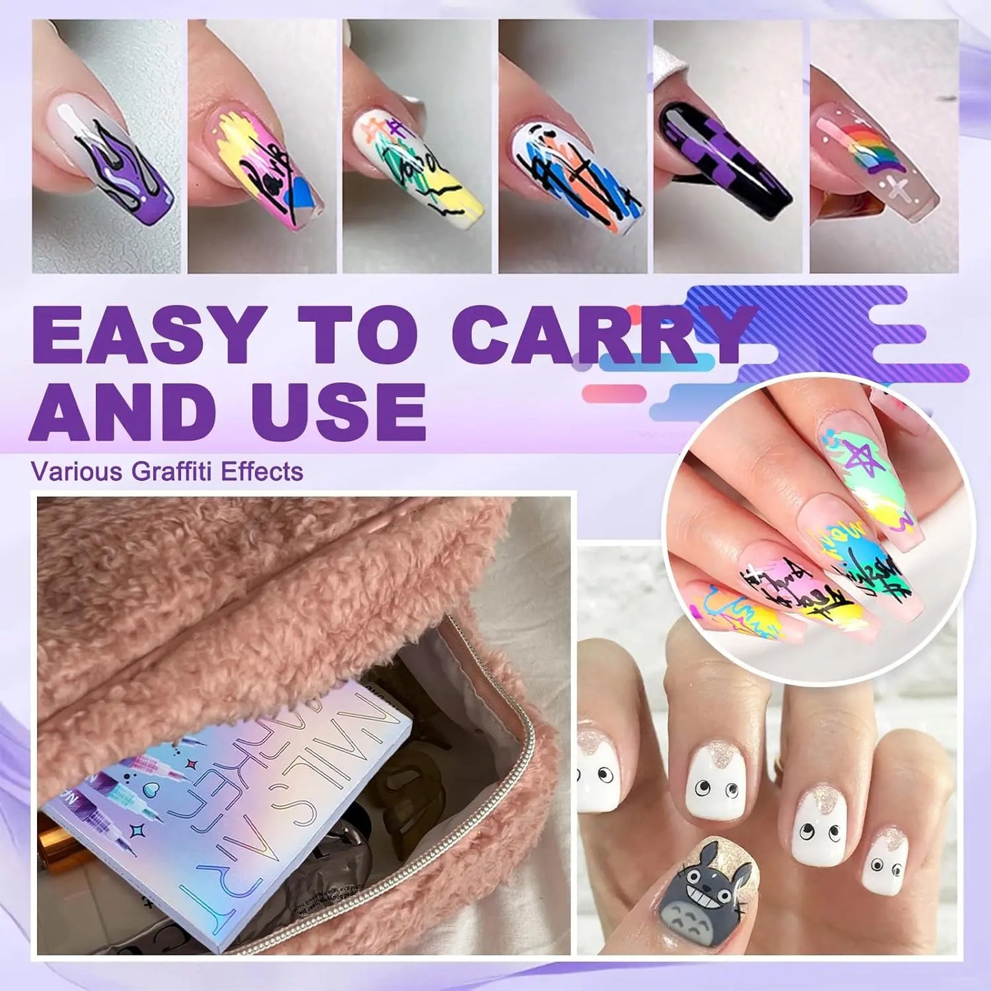 12-Color Nail Art Pen Set | 0.5mm Ultra-Fine Tip, Quick Dry & Waterproof | Lasts 7-14 Days With Top Coat | DIY 3D Nail Art for Beginners | Perfect Gift for Kids