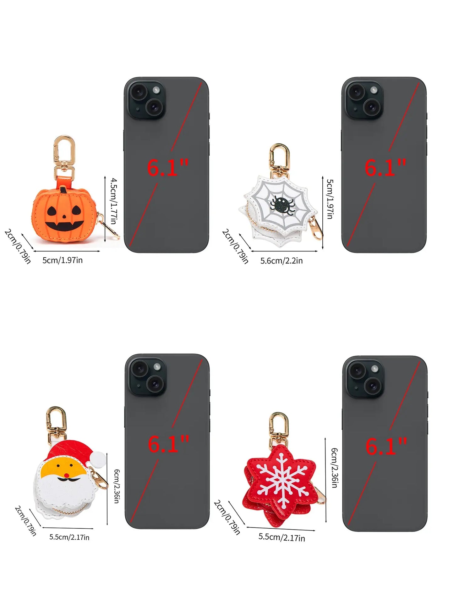 Cute Mini Bag Charms, Bag Accessories, Purse Charms for Handbags, Pumpkin Shaped Coin Purse Bag Ornament Set, Fun & Unique Novelty Pendant, Creative Funny Gift, Spooky Halloween Present, Ideal Gift, Portable for Daily Use & Travel