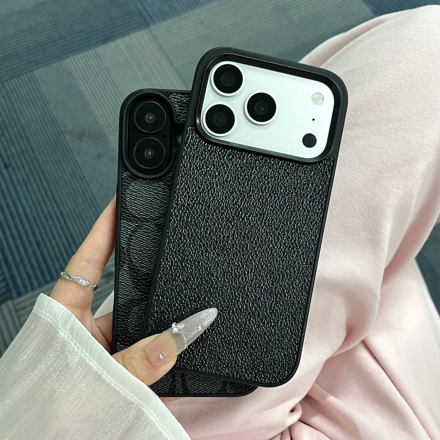 Suitable for iPhone 17，16, 15, 14, 13, 12, 11 Pro Max, high-end leather pattern phone case, iPhone 16 Plus, 15 Plus leather phone case for both boys and girls, shockproof phone case