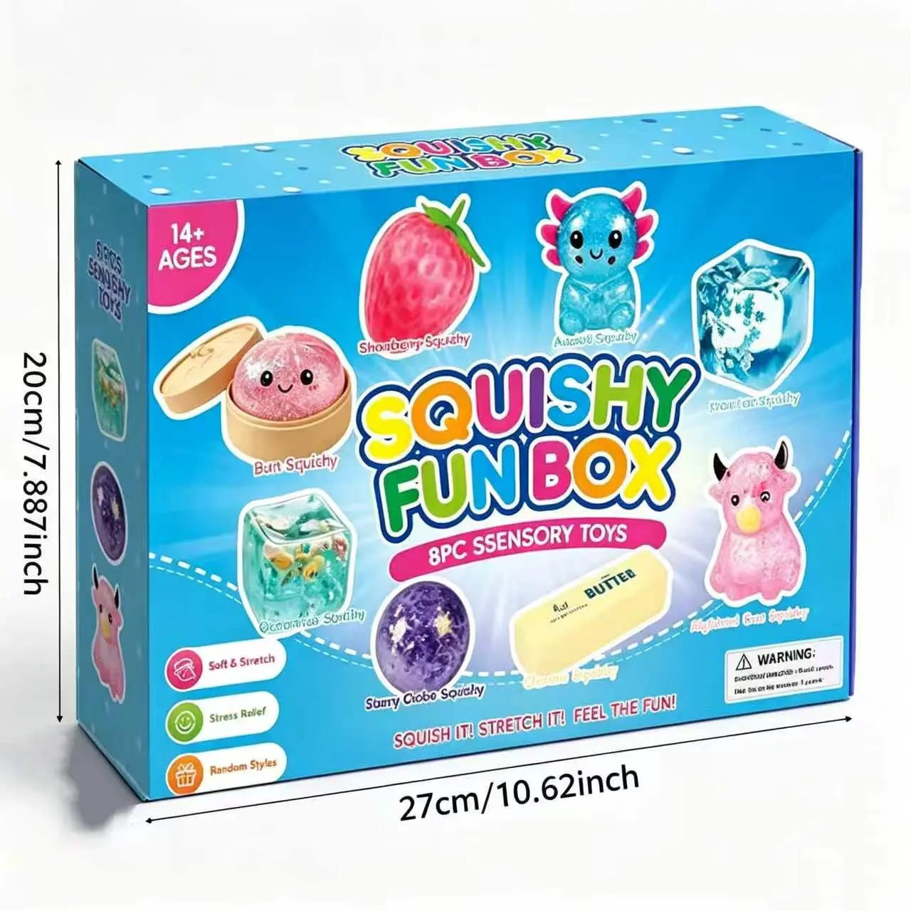 8-Piece Mystery Squishy Fidget Toy Set – Sensory Stress Relief Bundle