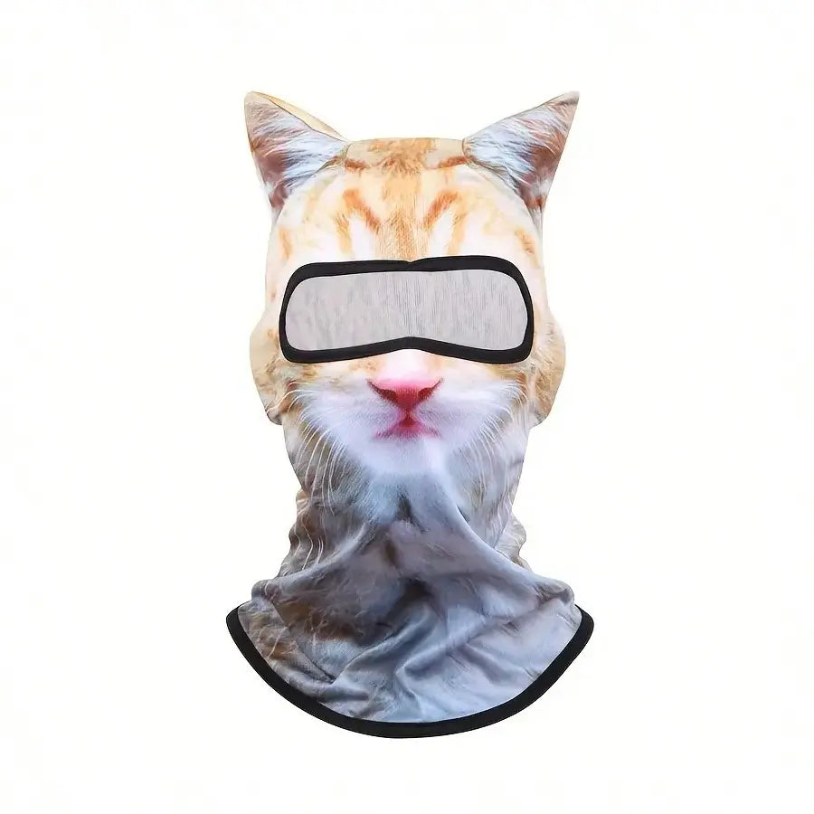 3D Cat Ear Balaclava, Breathable Polyester Shiesty Ski Mask for Men & Women, Whimsical Party Accessory for Festivals, Raves & Halloween, Cool Mask, Ski Masks