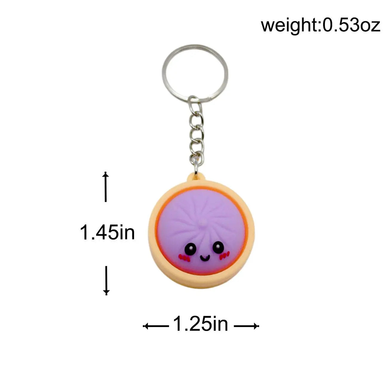 Cute Dumpling Pressable Fidget Keychain - PVC Food-Shaped Charm, Wear-Resistant Stress Relief Toy for Daily Use, Party, Festivals, School Prizes & Gifting