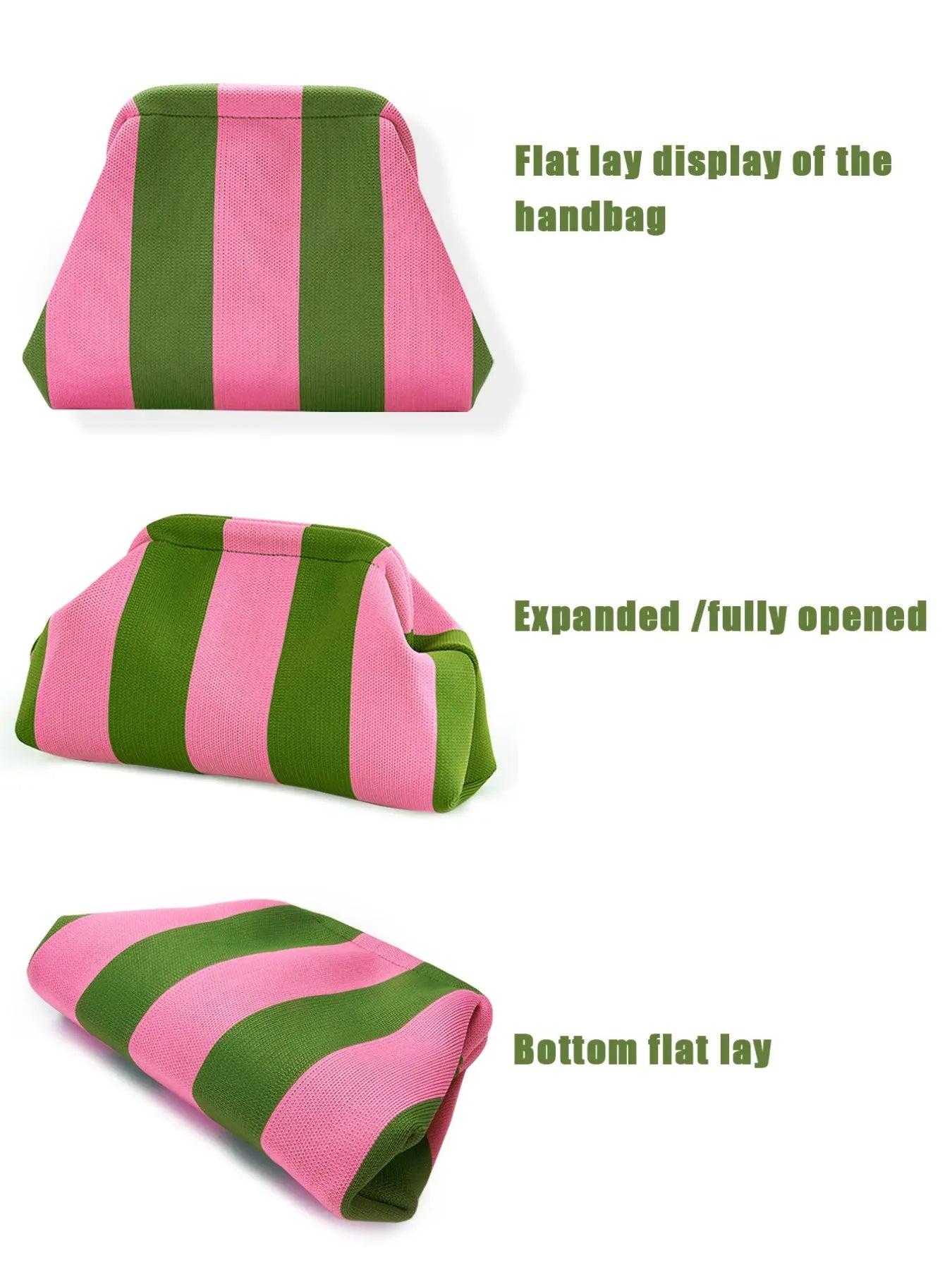 Women's Striped/rhombus/leaf/dot Cloud Handbag, Clip Closure Crossbody Bag, Lightweight Foldable for Daily Use, Gifts for Friends and Valentine's Day