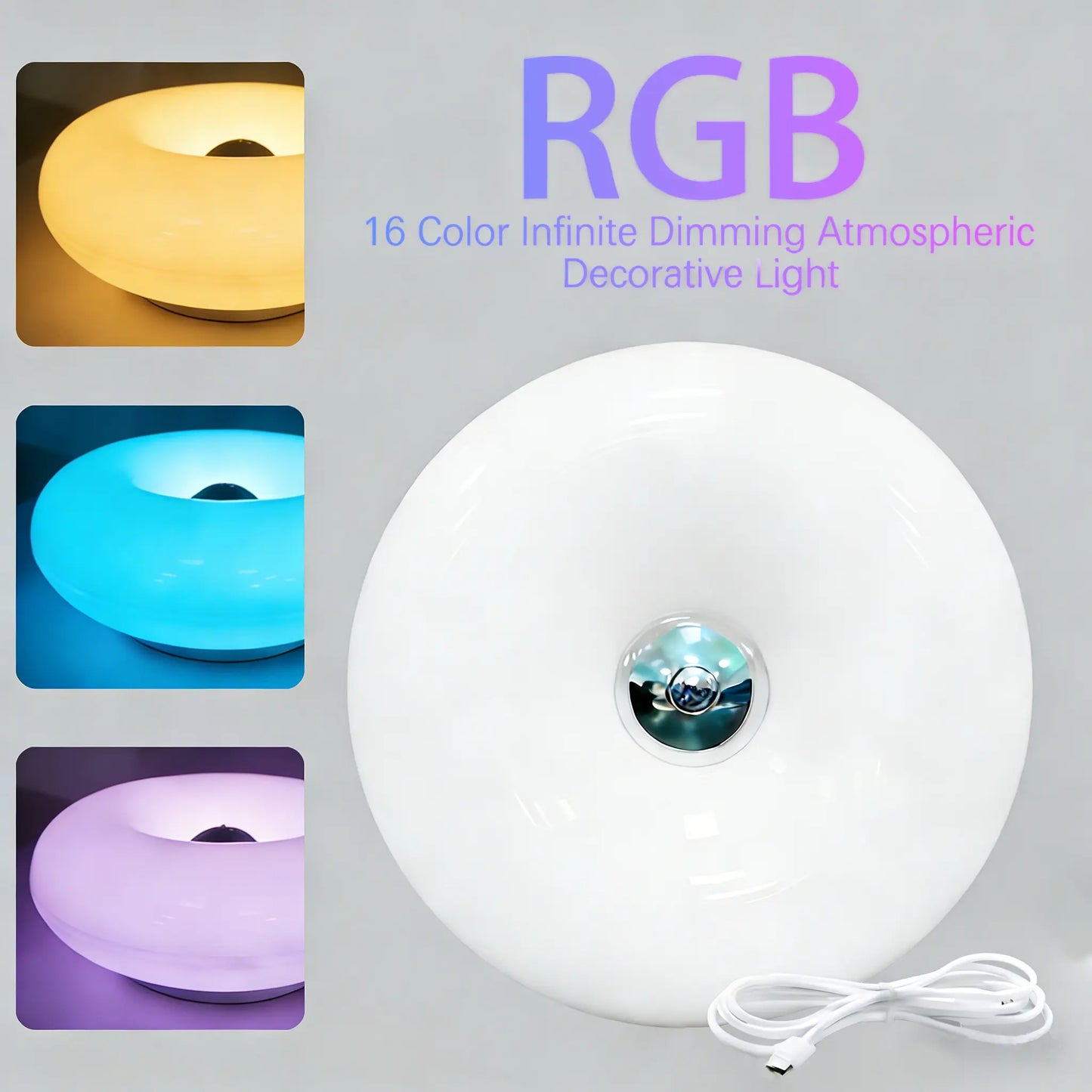 Aesthetic Doughnut LED Night Light with Touch Control & Warm Ambient Glow