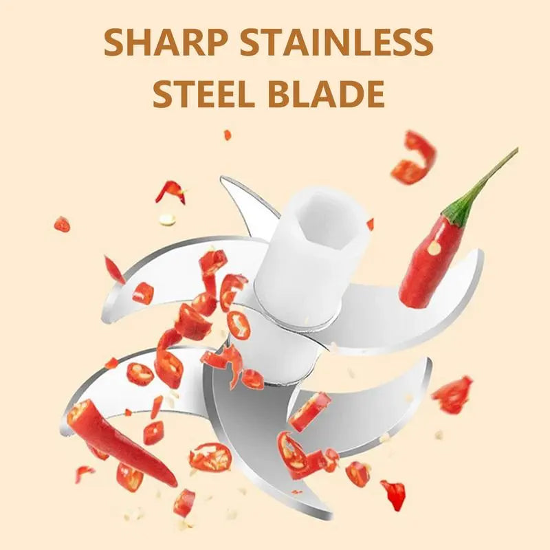 Electric Food Shredder, Mini Meat Grinder, Garlic Puree Maker, USB Charging, Portable Kitchen Gadget for Minced Meat, Vegetable, Onion, Ginger, Chili, Rechargeable Lithium Battery raccoon  cheese  grater lychee  peelers