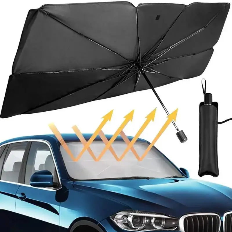 Car Front Windshield Sunshade, Multipurpose Car Glass Sun Shade, UV Blocker & Heat Reducer Car Sun Cover, Universal Easy-Fold Front Anti-UV Windshield Sunshade, Car Accessories