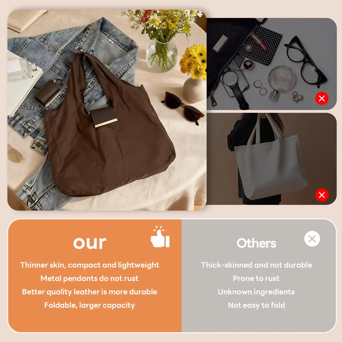 Foldable Keychain Bag Reusable Grocery Bags for Shopping Foldable & Expandable Handbag with Key Ring for Travel Daily Use Organiser,dorm essentials,home decor