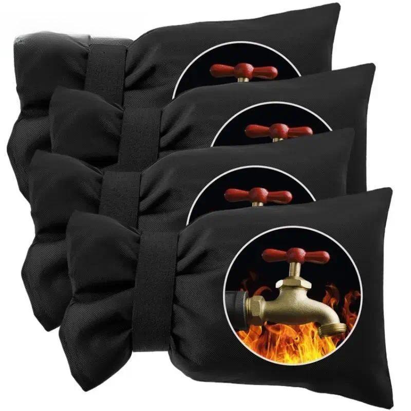 4-Pcs Thickened Waterproof Insulated Outdoor Faucet Covers for Winter Freeze Protection
