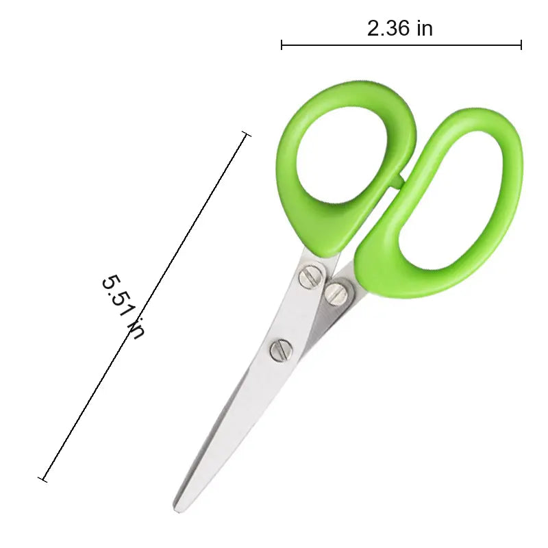 Stainless Steel 5-Blade Scallion Cutter Scissors – Multi-Layer Kitchen Herb Shears