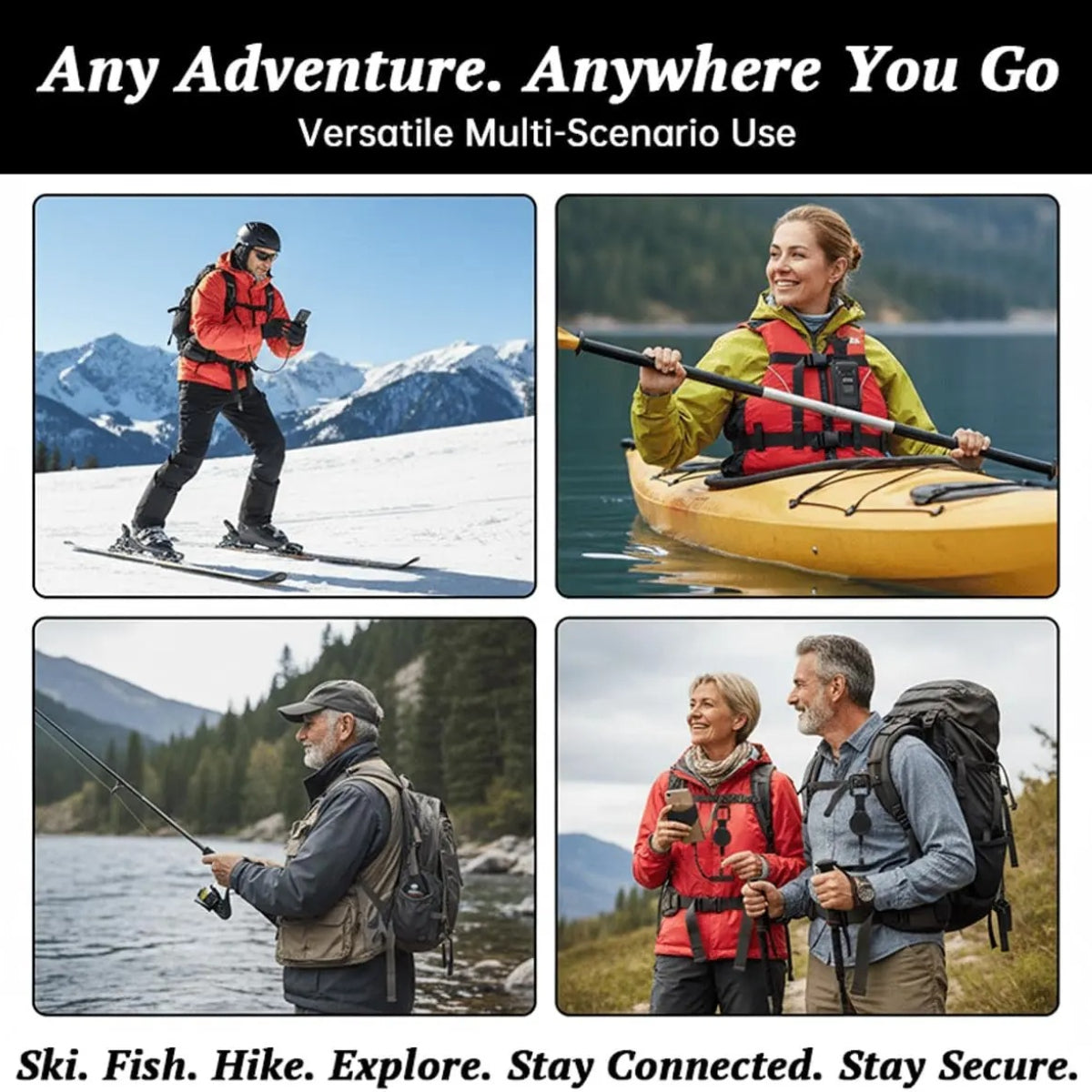 Outdoor Anti-Theft Phone Lanyard, Retractable Phone Tether with Locking Carabiner