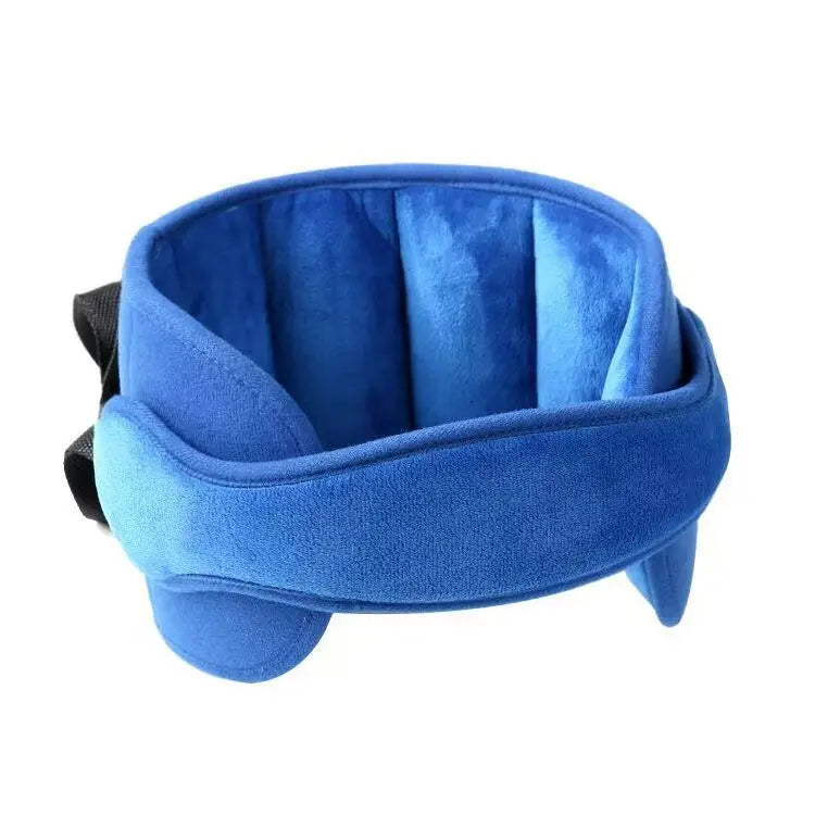 Correa suave de felpa ajustable para la cabeza del asiento de coche con cojines laterales acolchados para niños