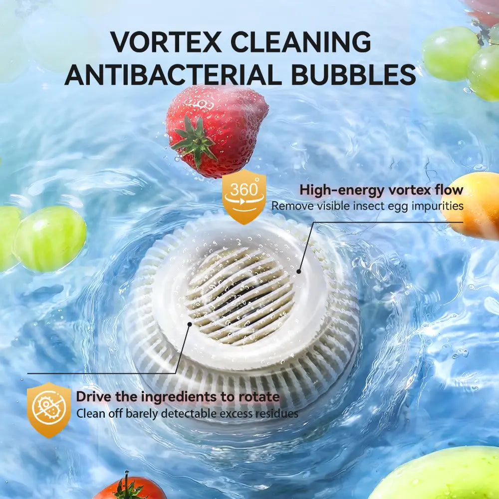 Portable Hydroxyl Ion Fruit & Vegetable Washer – 4-Minute Deep Cleaning Purifier for Produce, Meat & Seafood