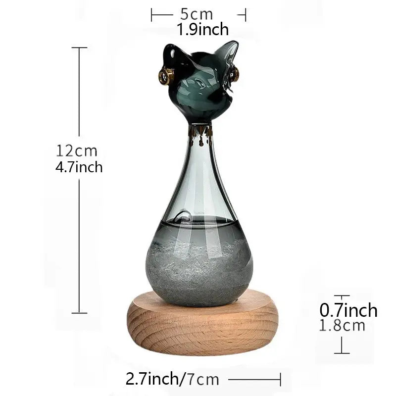 Cat-Shaped Storm Glass Weather Predictor for Home & Office Decor